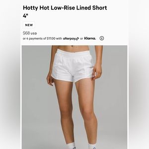 Lululemon Hotty Hot shorts Size 4- 4”